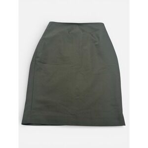 Express Olive Green Pencil Skirt Women's High Waist Stretch Back Zip